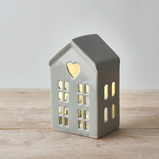 Dainty Grey Led House, 12cm