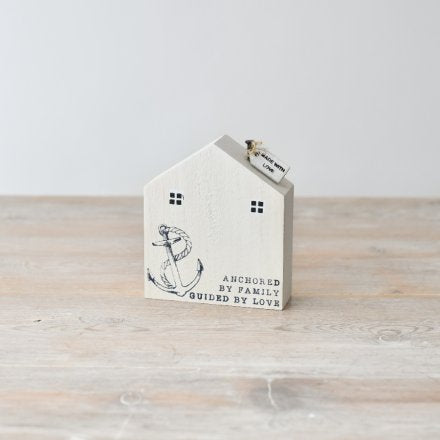 ANCHORED BY FAMILY GUIDED BY LOVE" HOUSE DECO, 10CM