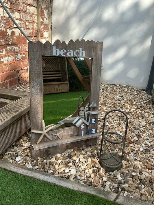 "Beach" Mirror with Starfish/Lighthouse- 60cm