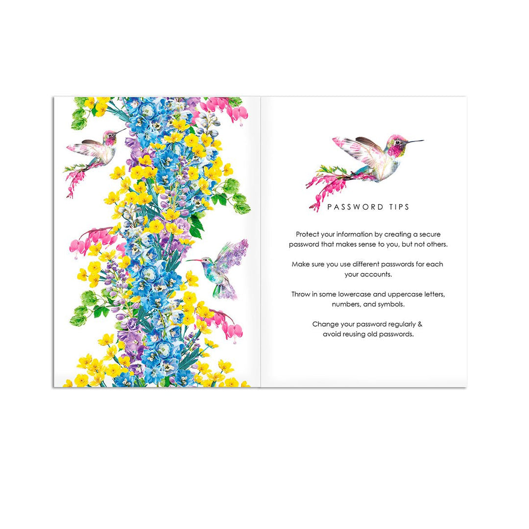HUMMINGBIRD INTERNET PASSWORD BOOK BY LOLA DESIGN