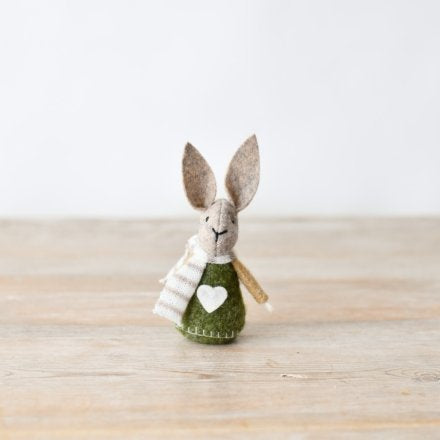 8CM GREEN RABBIT DECORATION