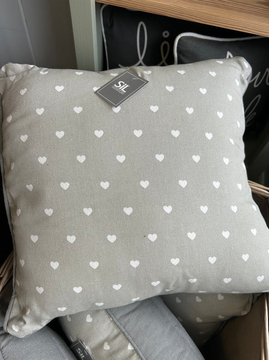Grey Heart Cushion