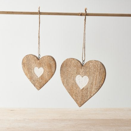 Hanging Heart with whitewashed detail