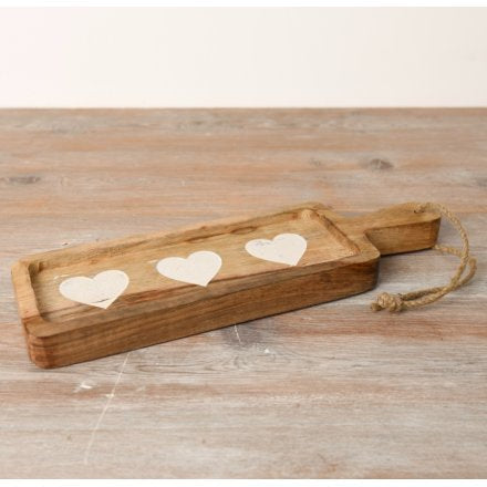 Heart Wooden Dish with Handle