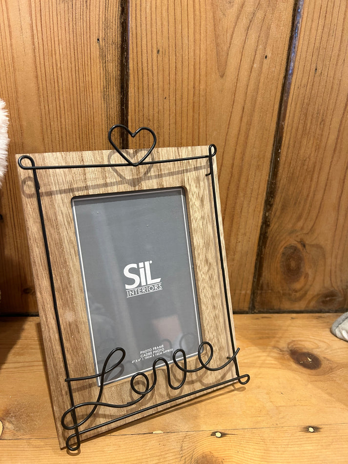 Love Script Wooden Photo Frame