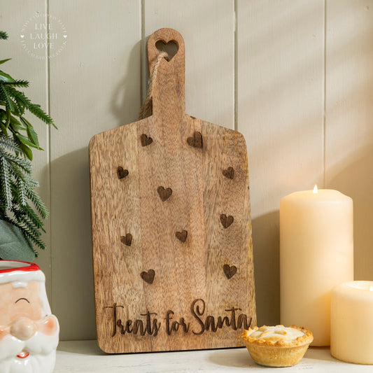Rustic Wooden "Treats for Santa" Serving Board