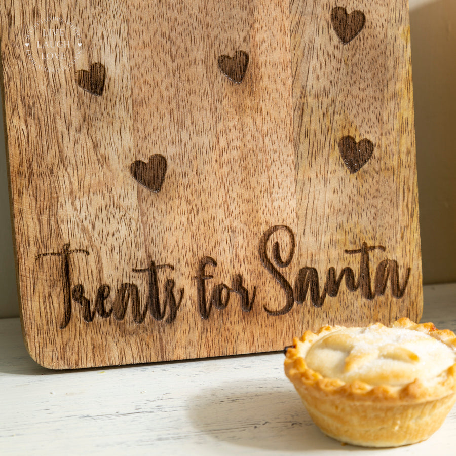 Rustic Wooden "Treats for Santa" Serving Board