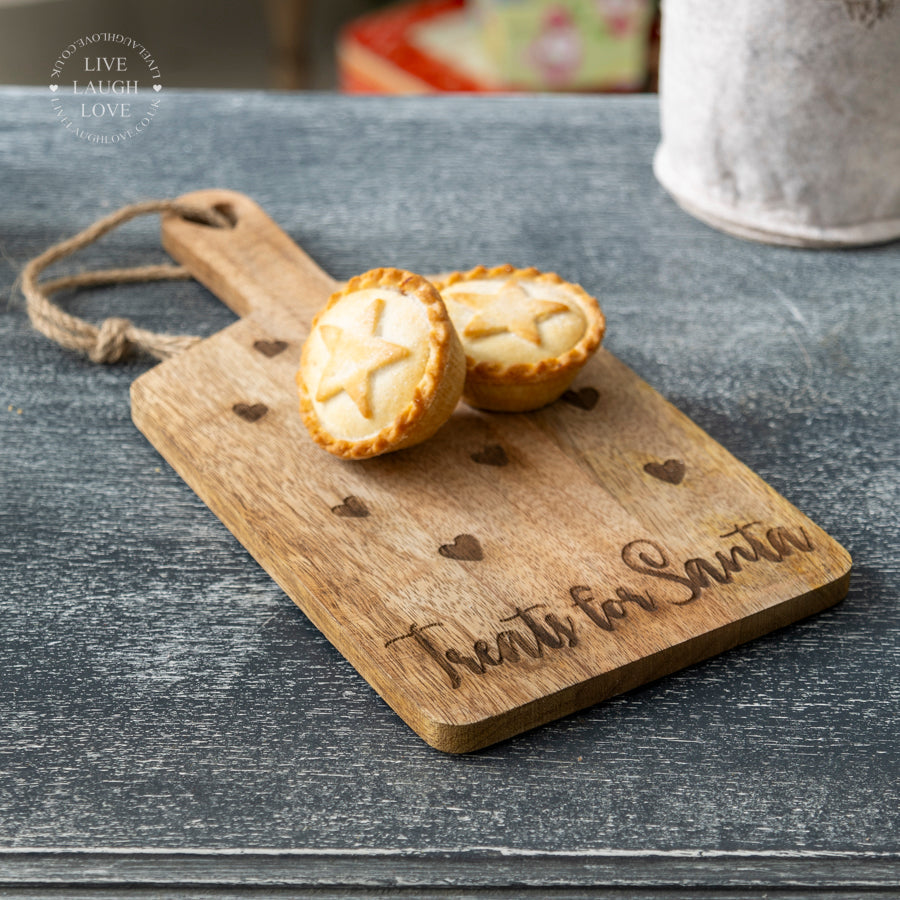 Rustic Wooden "Treats for Santa" Serving Board