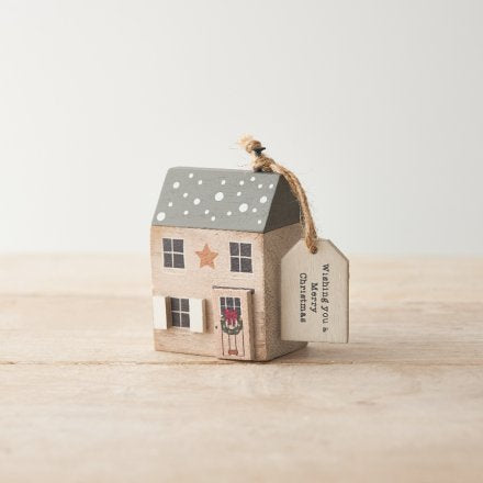 WISHING YOU WOODEN HOUSE, 8CM