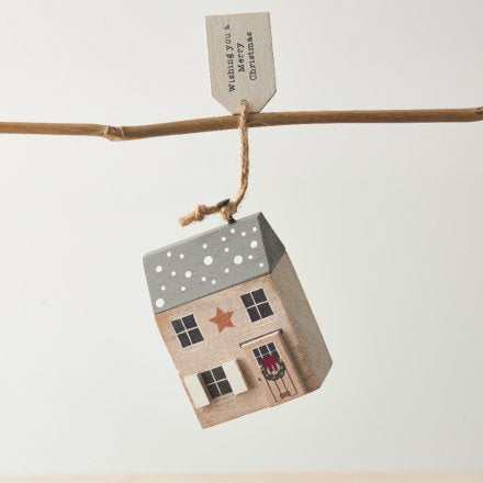 WISHING YOU WOODEN HOUSE, 8CM
