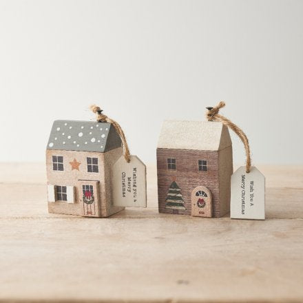 WISHING YOU WOODEN HOUSE, 8CM