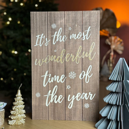 It’s the most wonderful time of the year rustic plaque