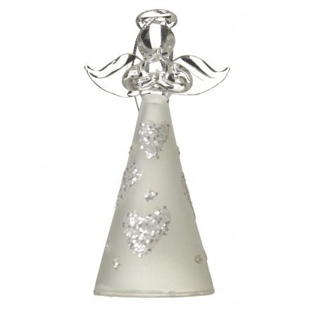 GLASS ANGEL WITH HEARTS