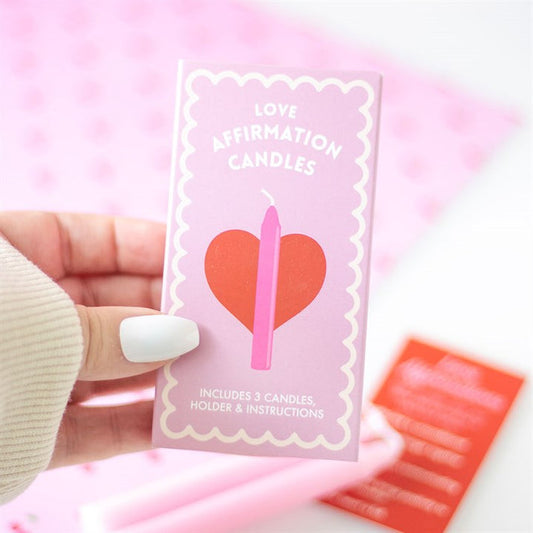Set of 3 Love Affirmation candles in a box