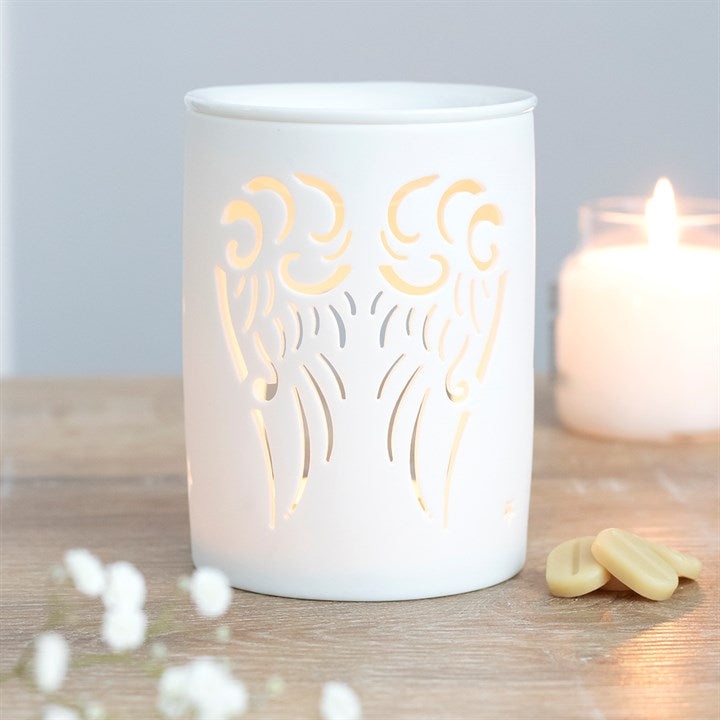 WHITE ANGEL WINGS CUT OUT OIL BURNER