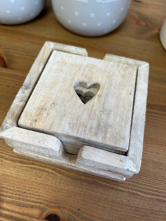 Set of 6 Heart Coasters