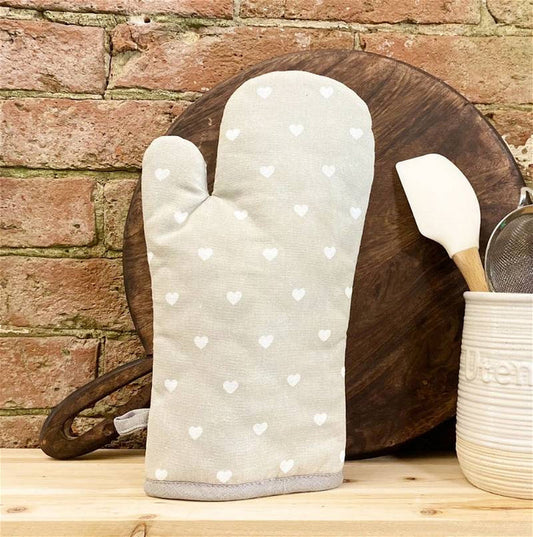 Single Heart Print Oven Glove