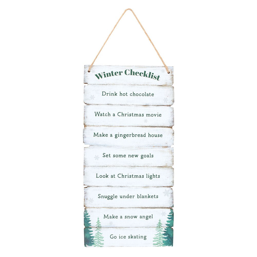 WINTER WONDERLAND CHECKLIST HANGING SIGN