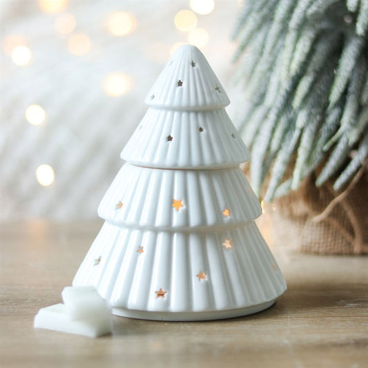WHITE CHRISTMAS TREE OIL BURNER
