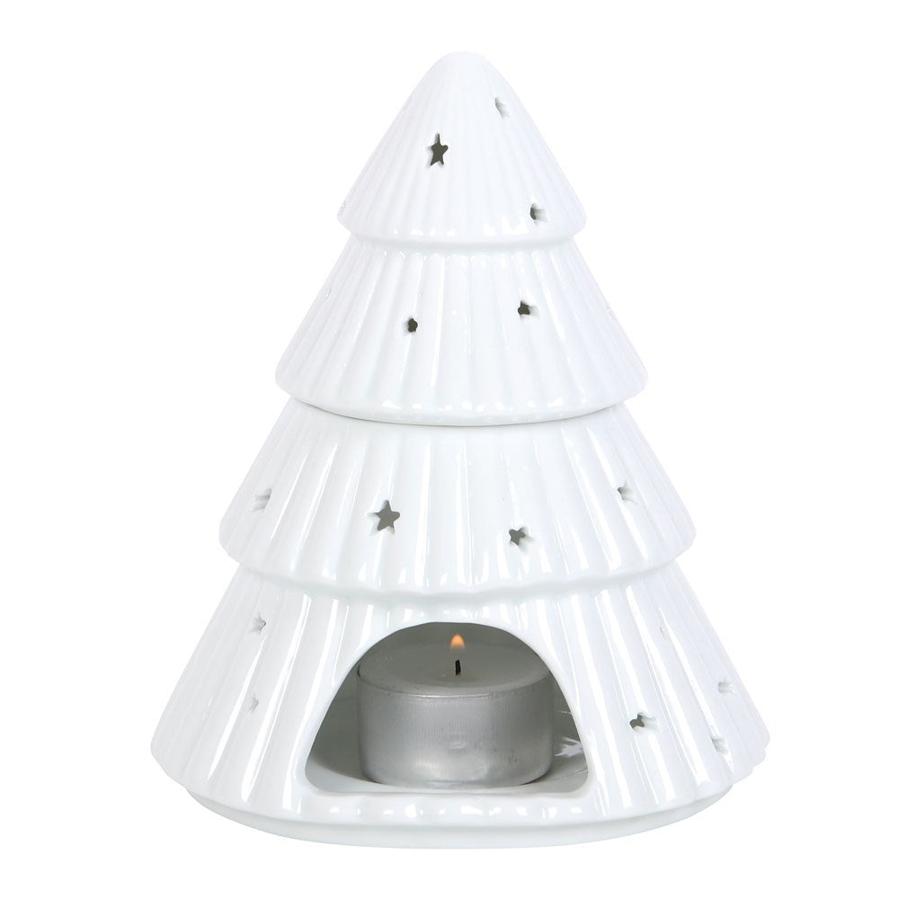 WHITE CHRISTMAS TREE OIL BURNER