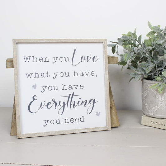 When you love wooden sign