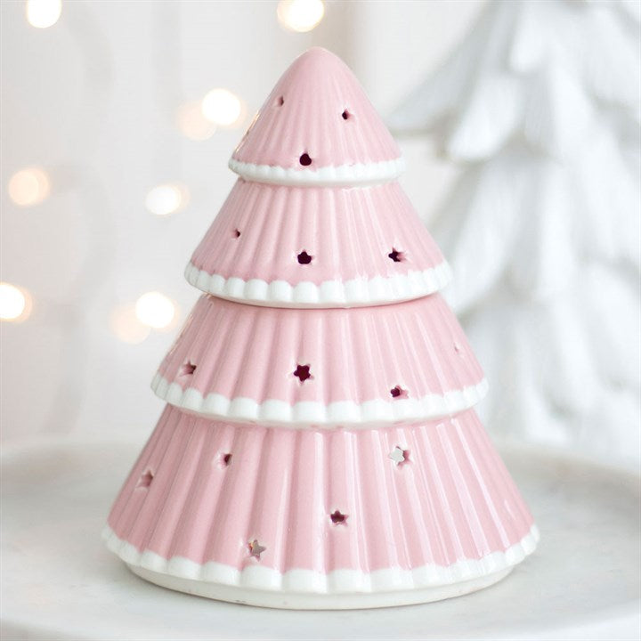 PINK CHRISTMAS TREE OIL BURNER