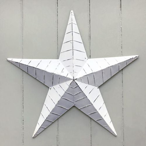 White Distressed Large Metal Barn Star 74cms