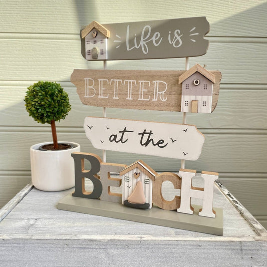 Wooden Life is better at the beach plaque
