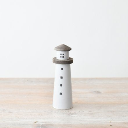 Wooden white light house 15CM