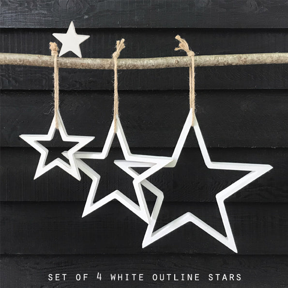 Hanging outline star set-White