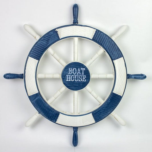Ships Wheel Blue/White Boathouse