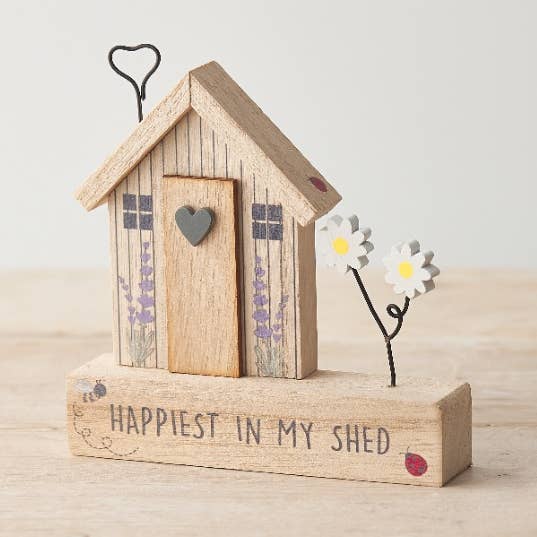 "Happiest in My Shed" Wooden Plaque