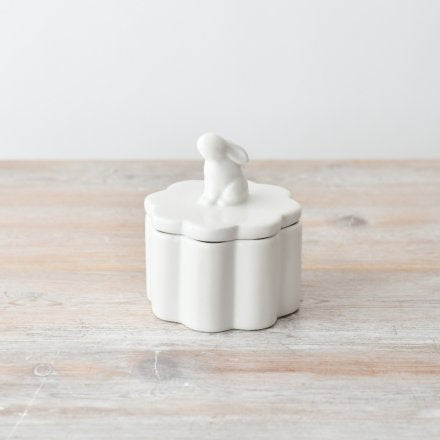 WHITE RABBIT STORAGE JAR