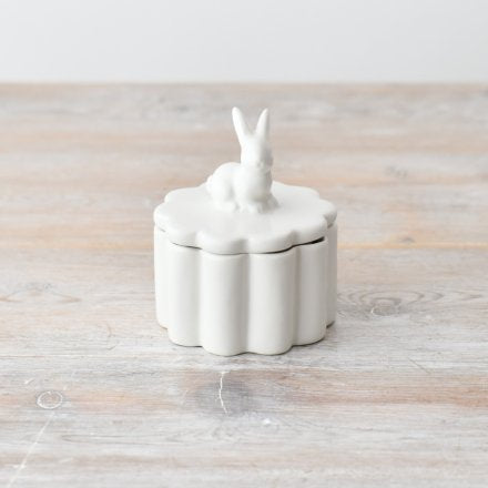 WHITE RABBIT STORAGE JAR