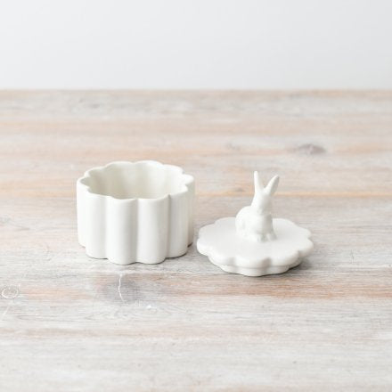 WHITE RABBIT STORAGE JAR