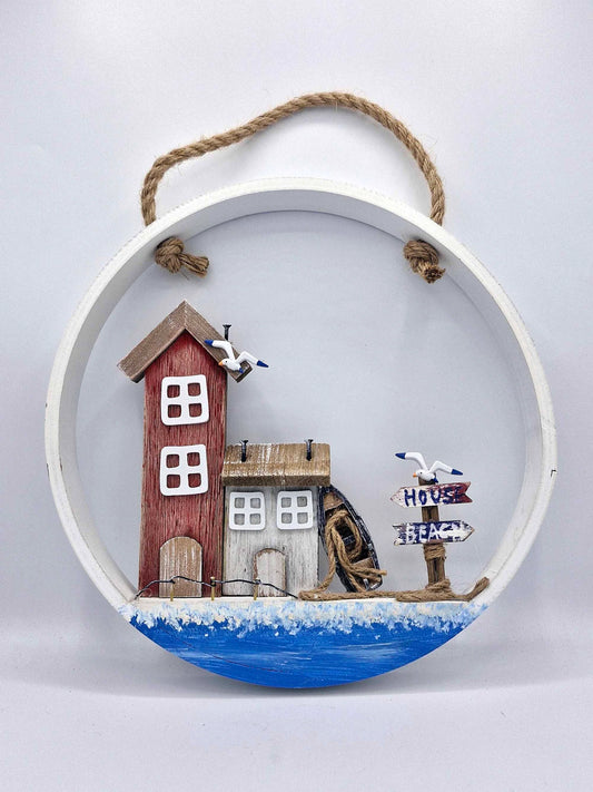 Wooden Beach House Hanging Wall Art