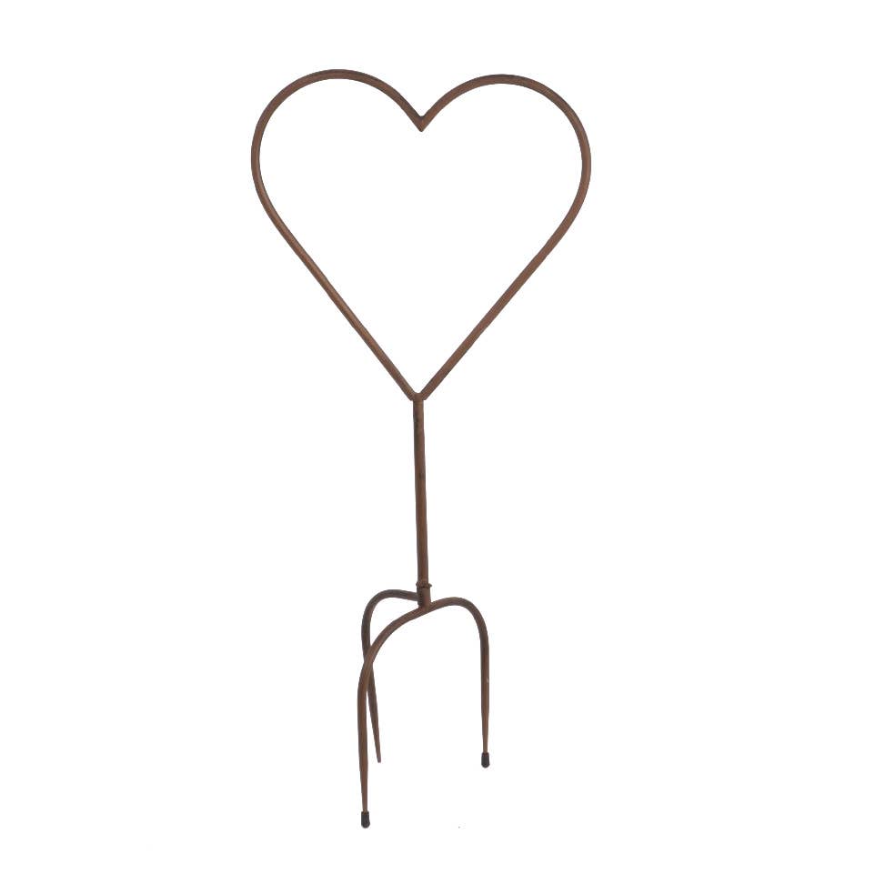 Small Metal Heart Garden Stake