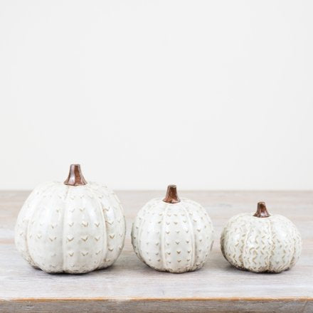 PATTERNED PUMPKIN DECO, 13CM