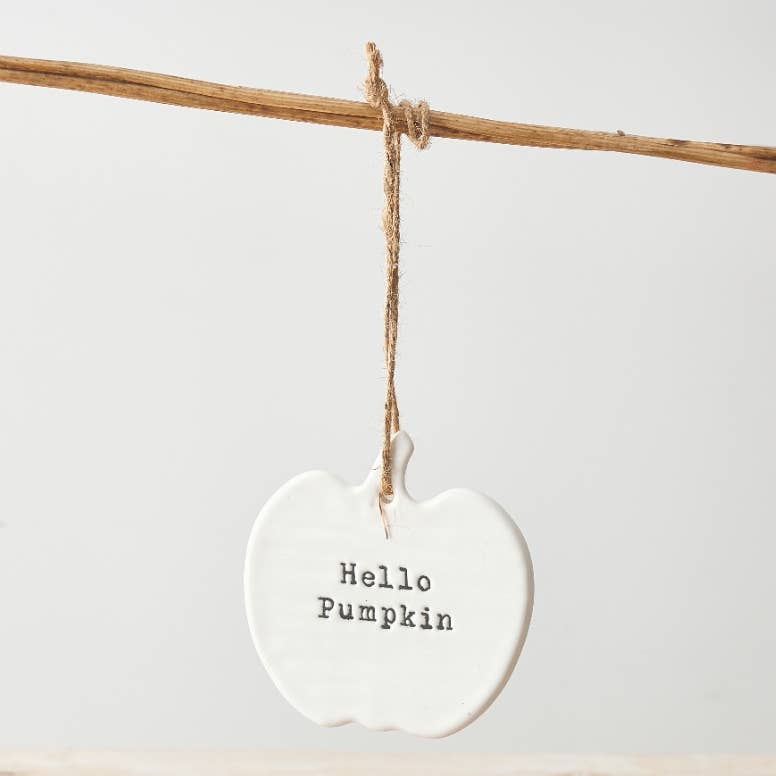 Hello Pumpkin Porcelain Hanger