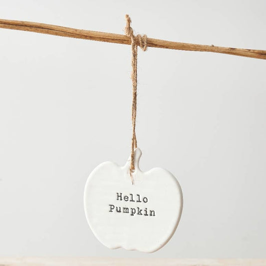 Hello Pumpkin Porcelain Hanger