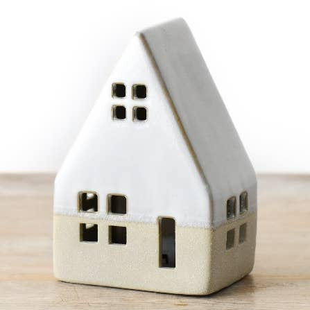 White Ceramic House Led 12cm