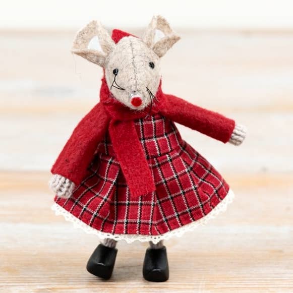 Mouse in Dress Decoration, 11cm