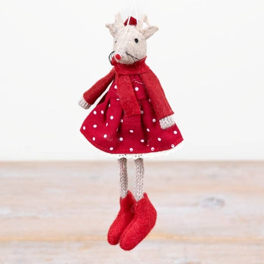 Dotty Christmas Mouse, 16cm