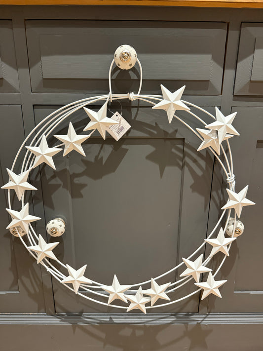 White Christmas Star Wreath