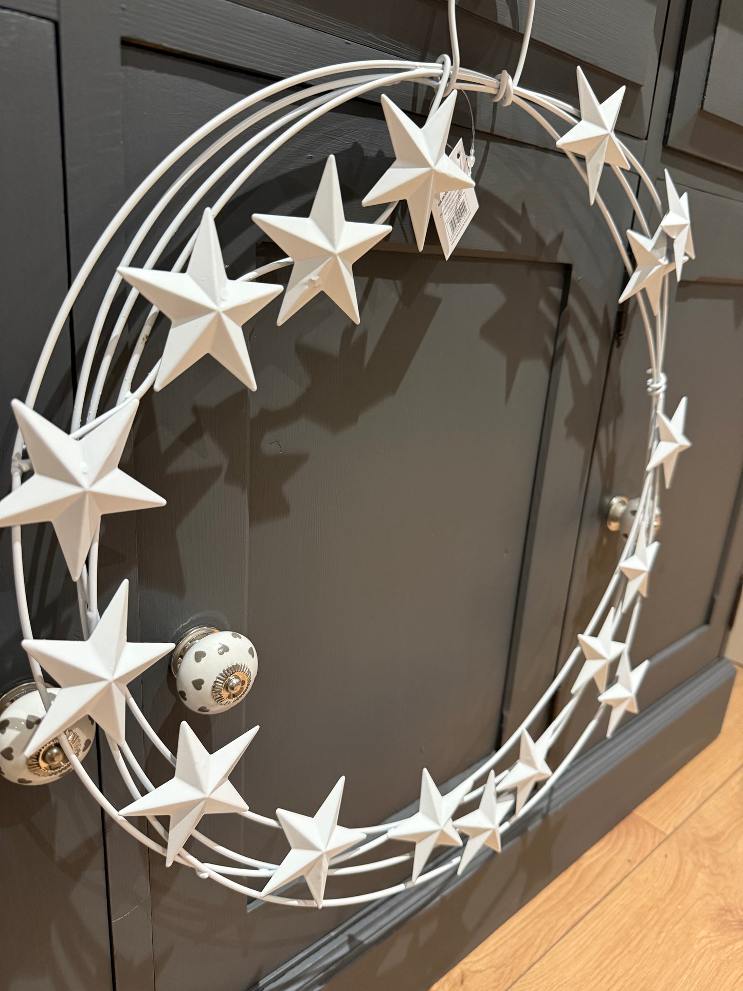 White Christmas Star Wreath