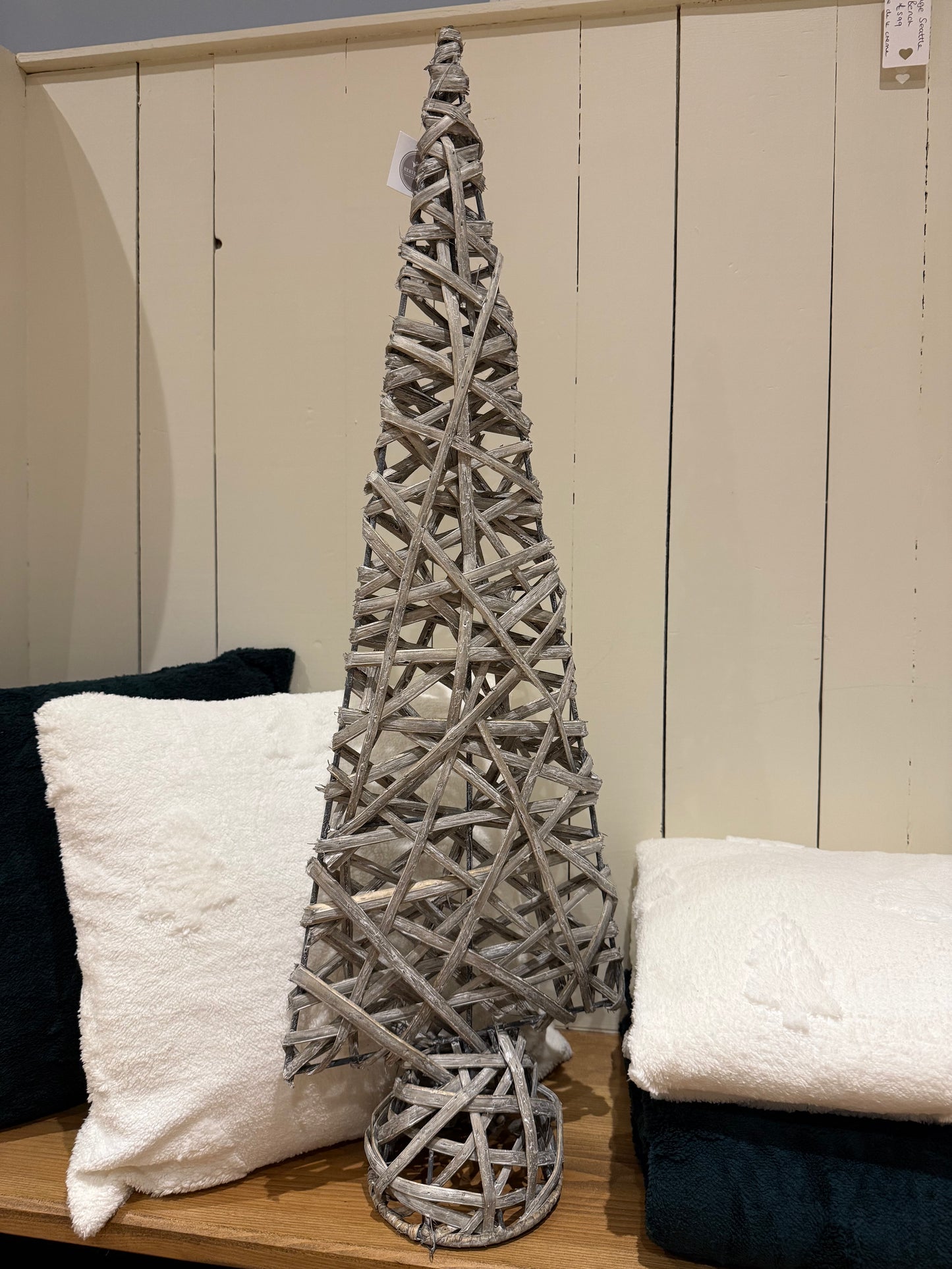 Small Cream Basket Cone Tree