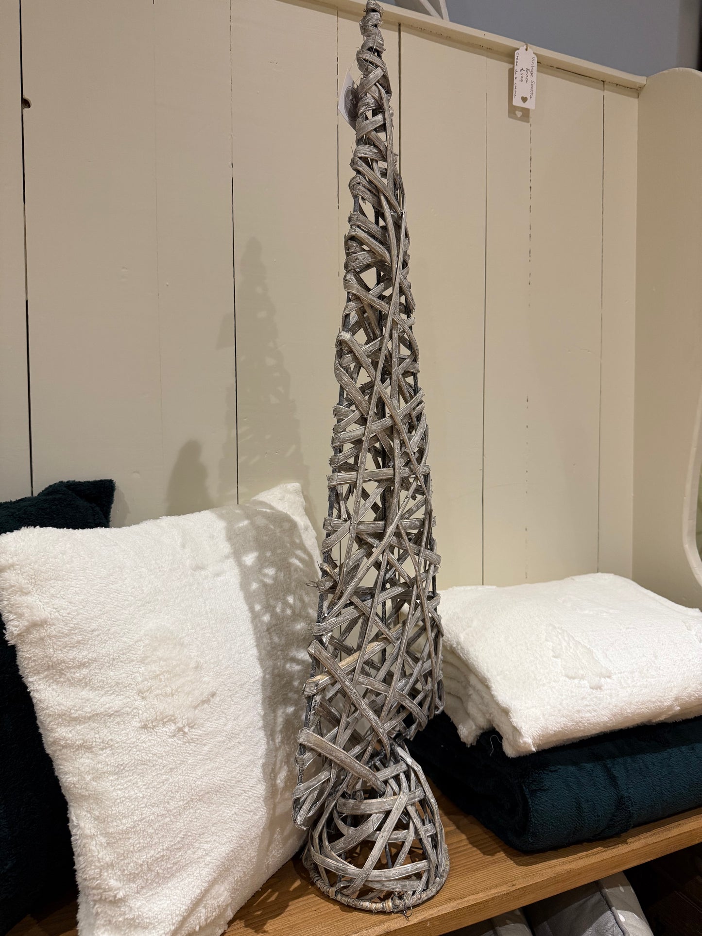 Small Cream Basket Cone Tree