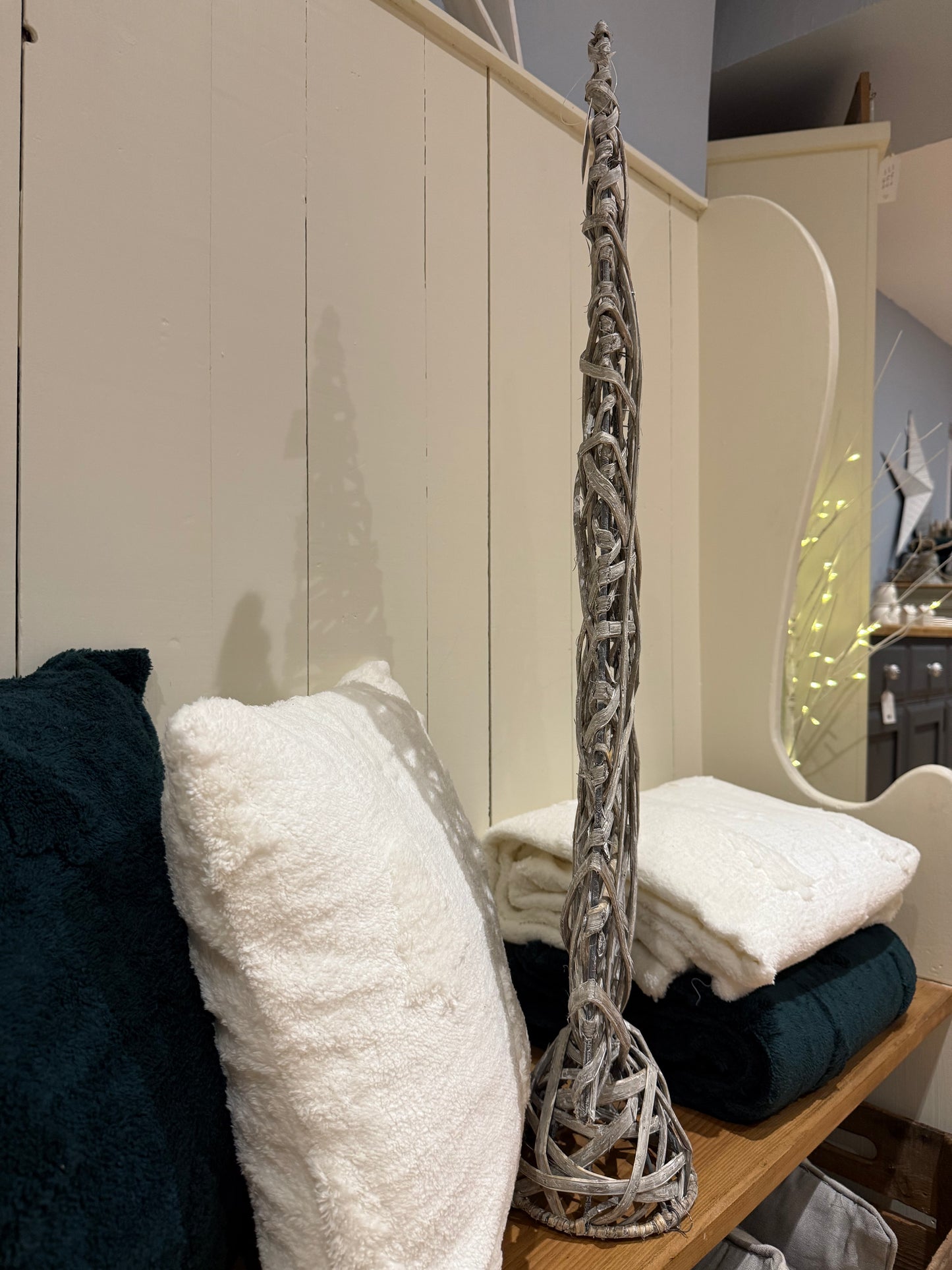 Small Cream Basket Cone Tree