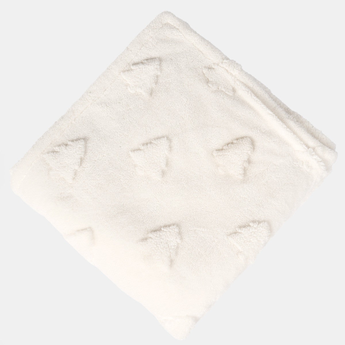 Tufted Winter Tree Teddy Fleece Throw, Cream - 130 x 160 cm