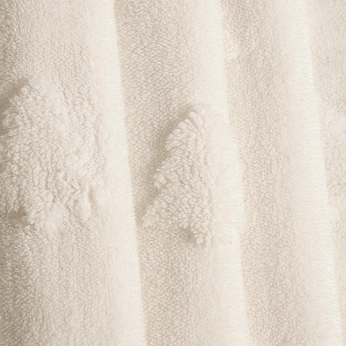 Tufted Winter Tree Teddy Fleece Throw, Cream - 130 x 160 cm